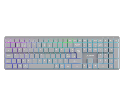 Klawiatura CANYON Klawiatura HKB-W11 UK/US RGB Dwa Tryby Bezprzewodowa Szara CNS-HBTK11G